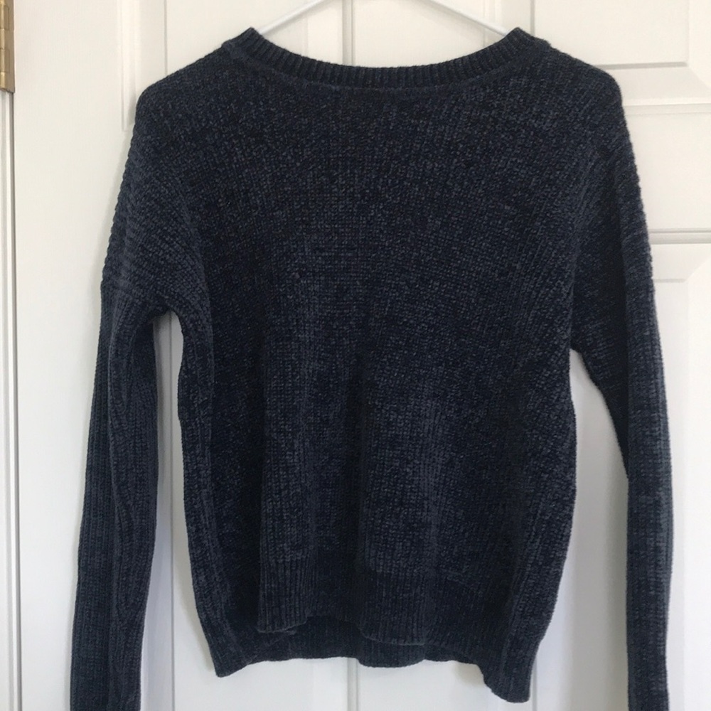 Navy Blue Chenille Sweater